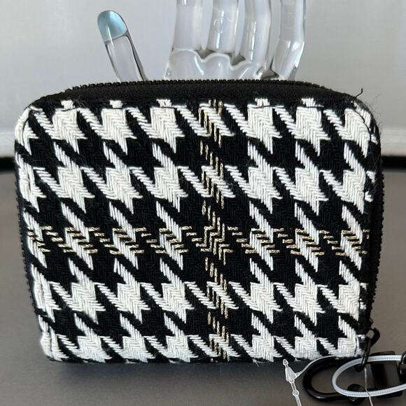 Betsey Johnson Wristlet Houndstooth Cloth Wallet Coin & Card Compartment K106 - Picture 4 of 14